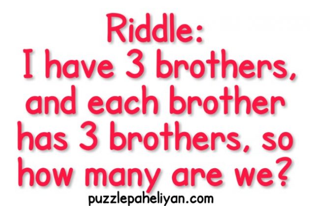 I Have 3 Brothers And Each Brother Has 3 Brothers Riddle - Puzzle Paheliyan