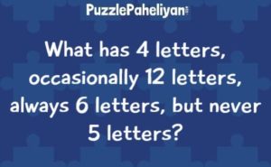 what has 4 letters, occasionally 12 letters, but never 5 letters riddle answer