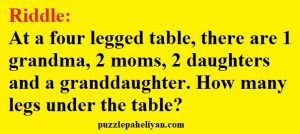 At a four legged table riddle answer