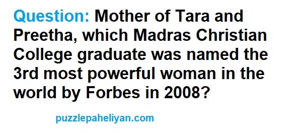 Mother of Tara and Preeta which Madras question answer