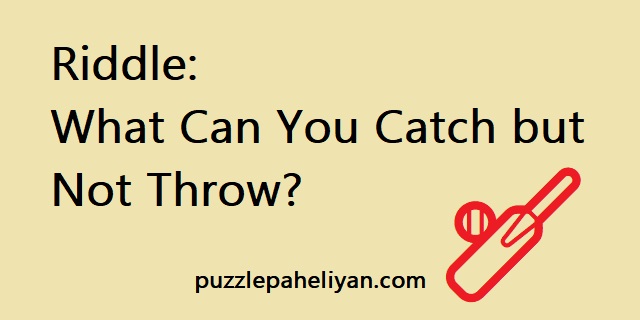 What Can You Catch but Not Throw Riddle Answer - Puzzle Paheliyan