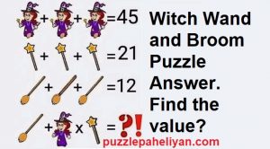 Witch Wand and Broom Puzzle