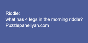 what has 4 legs in the morning riddle