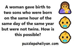 A Woman Gave Birth to 2 Sons Riddle