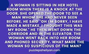 A woman was sitting in a hotel room riddle 300x185