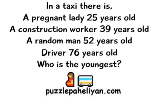 In a Taxi There Is a Pregnant Lady Riddle