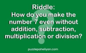 How Do You Make The Number 7 Even Riddle