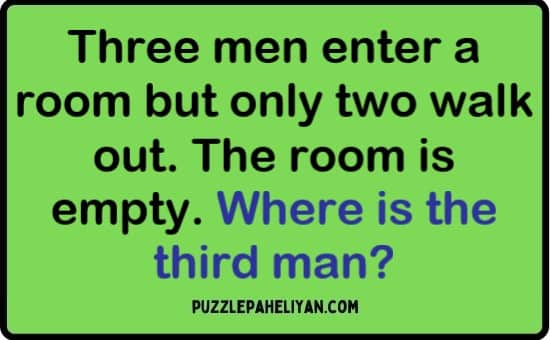 Three Men Enter a Room Riddle