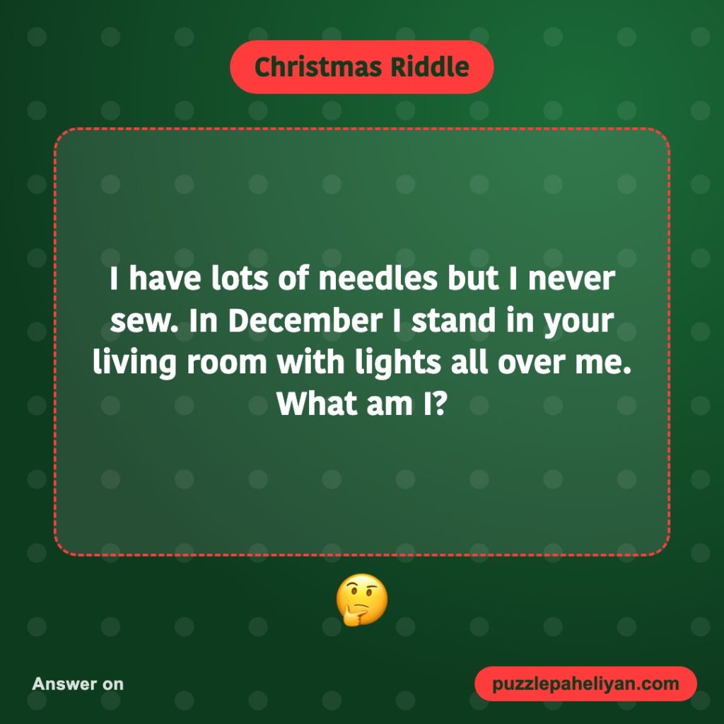 Christmas riddle: I have lots of needles but I never sew