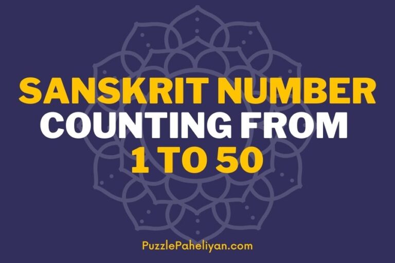 Sanskrit Number Counting from 1 to 50
