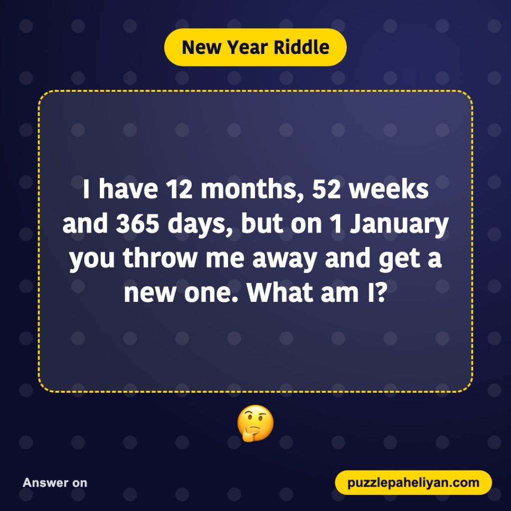New Year riddle: I have 12 months, 52 weeks and 365 days