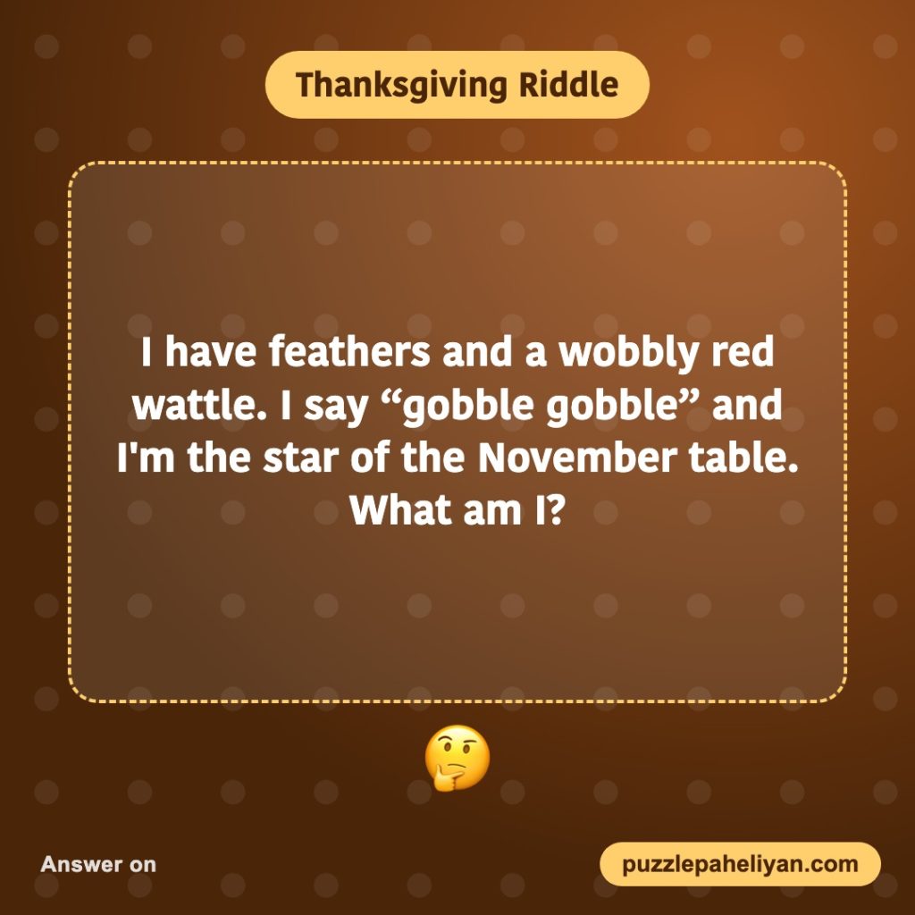Thanksgiving riddle: I have feathers and a wobbly red wattle